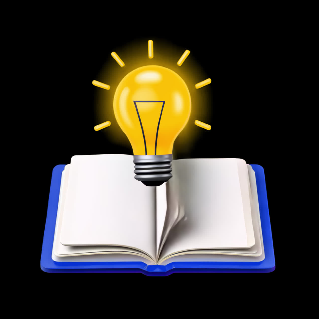 Innovation through knowledge exploration animation isolated asset, transparent 4K video, alpha