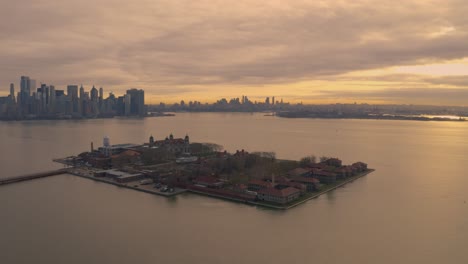 aerial footage of lower manhattan