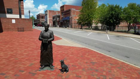 statue of lenora witzel located in downtown clarksville tennessee