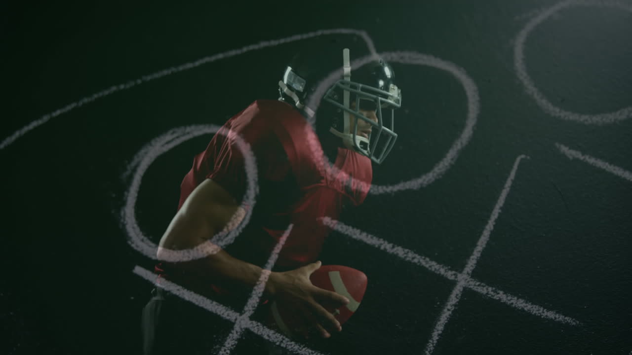 축구와 함께 달리는 럭비 선수