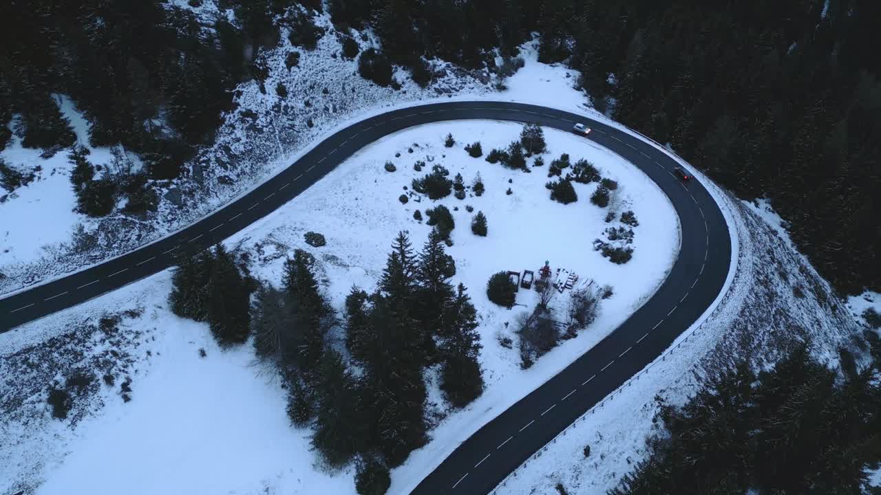Curvy road on mountain top