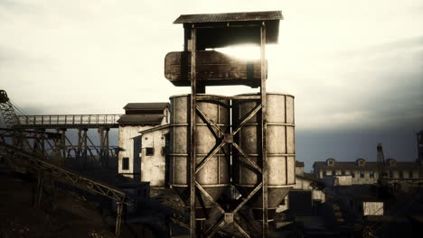 panorama of old black coal mine