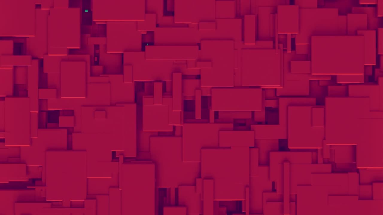 animación del texto de suscripción y las formas rojas sobre fondo verde