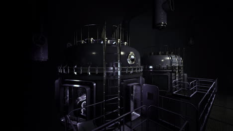 industrial facility showcases large machinery and dark atmosphere at night