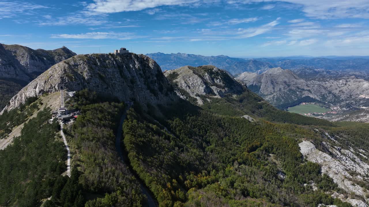 Drone view of the beautiful Lovcen National Park in Montenegro