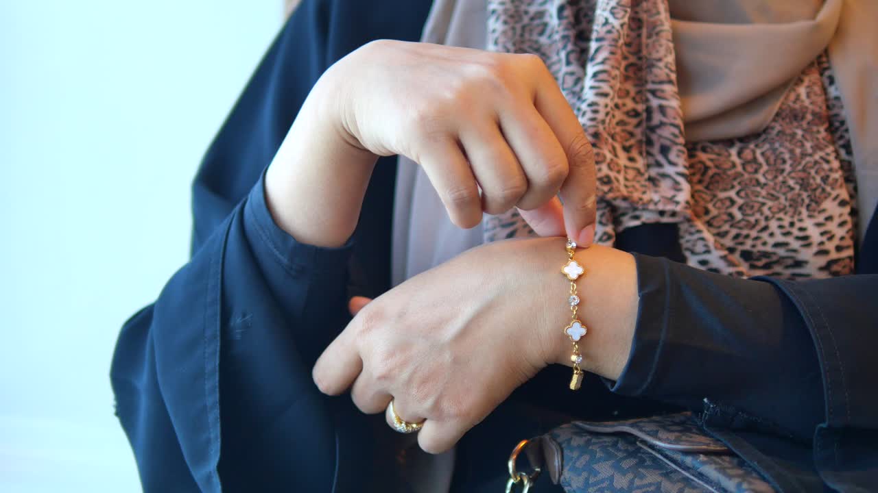 A woman wearing jewelry