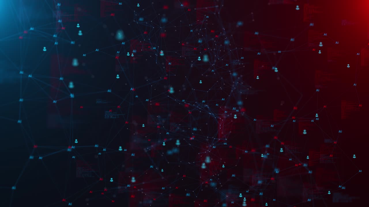 Ai automation research of user data modern concept background word ai animation fingerprint chip