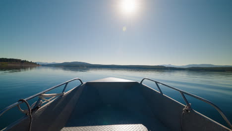 boating on a calm lake under a sunny sky
