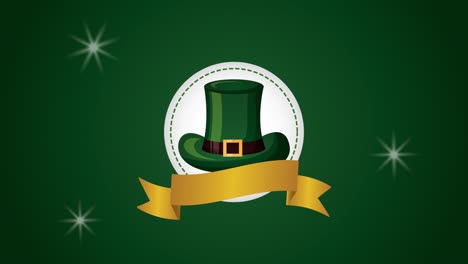 st patricks day animated card with elf hat