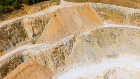 aerial view of opencast mining quarry - limestone mine - drone shot