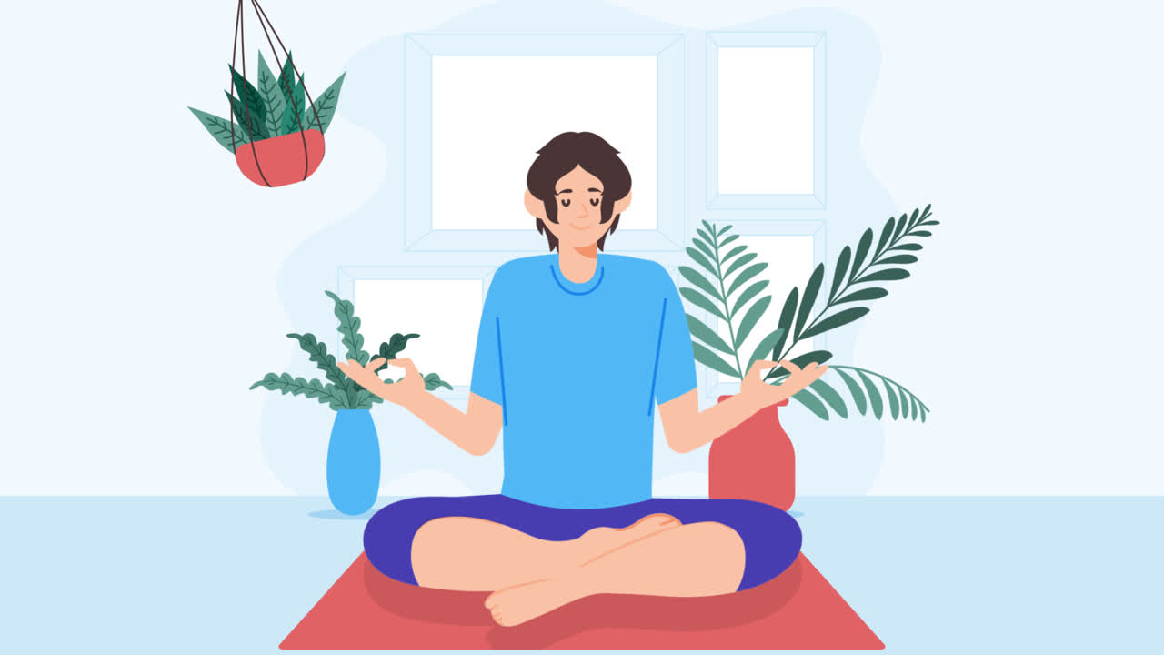 An animation of a Meditation concept illustration