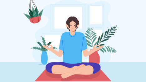 an animation of a meditation concept illustration