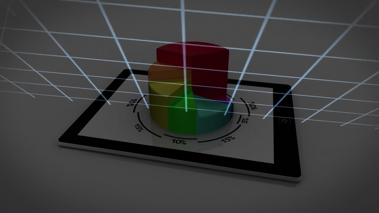 Displaying 3D bar chart animation on tablet for data visualization