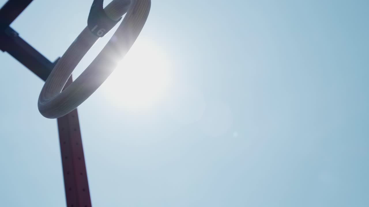 gymnastic rings details before a crossfit competition