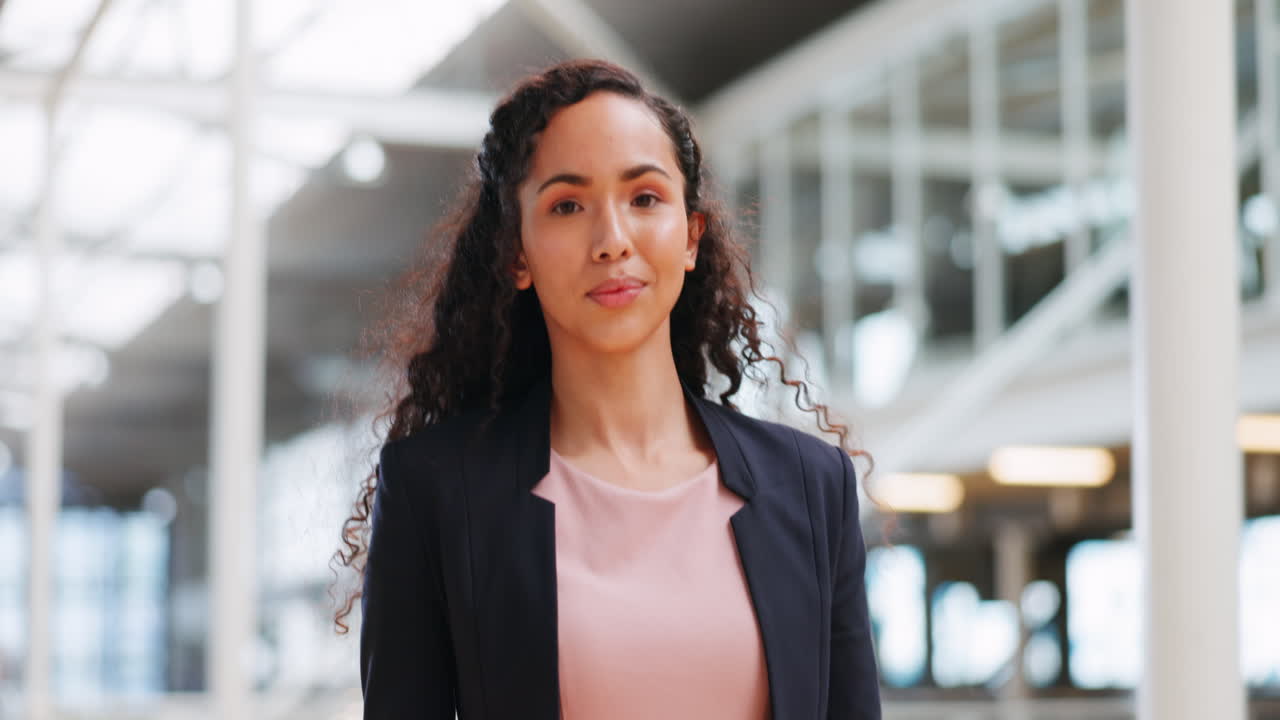 Happy Business Woman in Modern Office
