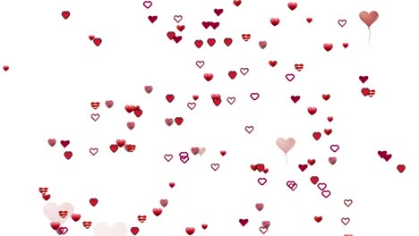 Animation-of-red-hearts-moving-over-white-background