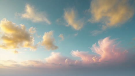 dreamy pastel clouds at sunset