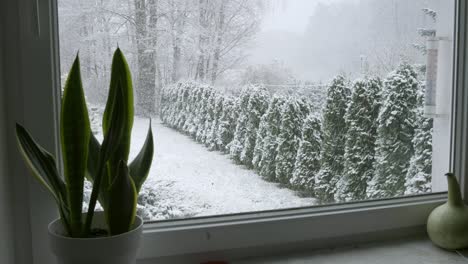 Volle-Fensteransicht-Mit-Schneiendem-Winter-Draußen