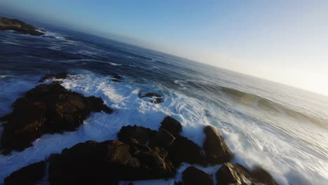 fpv flight of chilean coastal sea