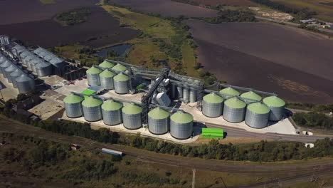 aerial view of agricultural land and grain silo 05