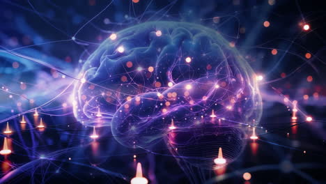 abstract neural network representing brain activity and ai
