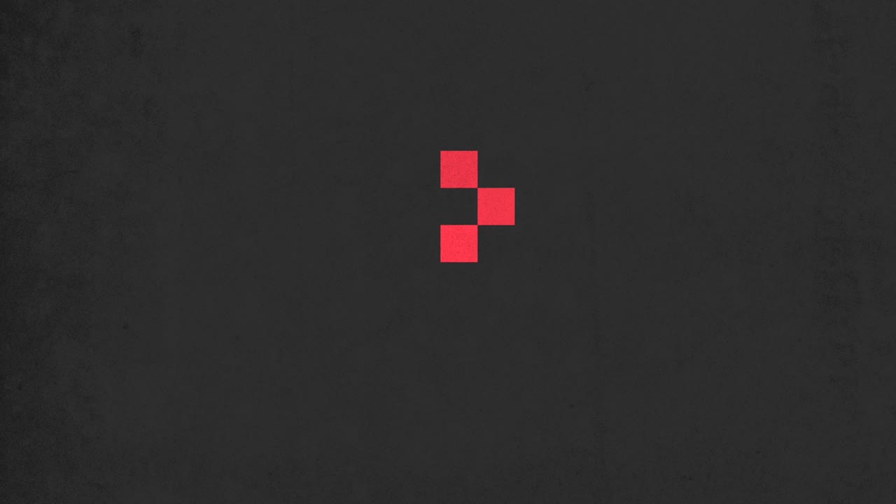 corazón rojo audaz en un mosaico de cuadrados, iluminando la oscuridad