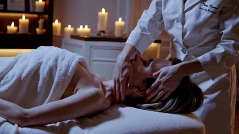 facial massage in a luxury spa