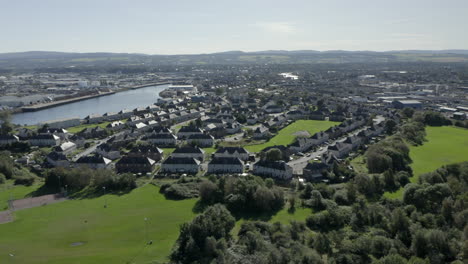 an aerial view of inverness city on a sunny summer's morning