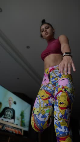 young woman doing yoga pose