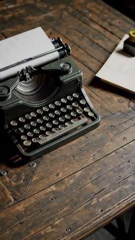 vintage typewriter on wooden desk
