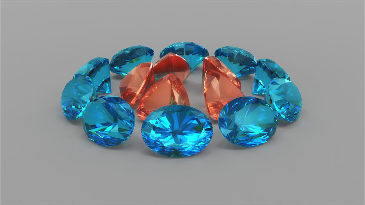 aquamarine de corte oval y morganite de corte trillón en un bucle sin costuras