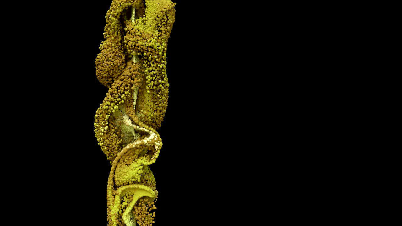 동적 방출 입자가 복사 공간을 가지고 있습니다.