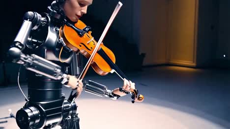 robot playing the violin