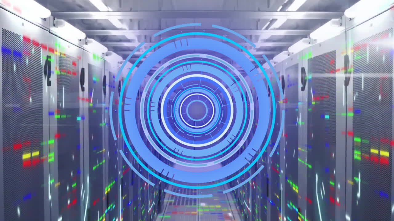 animación del alcance y procesamiento de datos a través de servidores informáticos