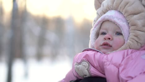 baby girl in winter wonderland