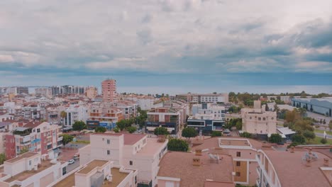 aerial view of a coastal city