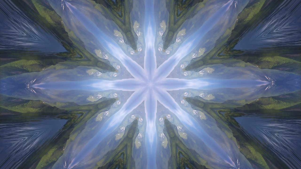 caleidoscopio geométrico patrón animado resumen naturaleza