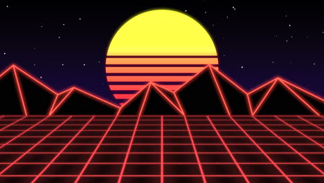 impresionante renderizado en 3d de paisajes montañosos con patrones de cuadrícula iluminados por el sol
