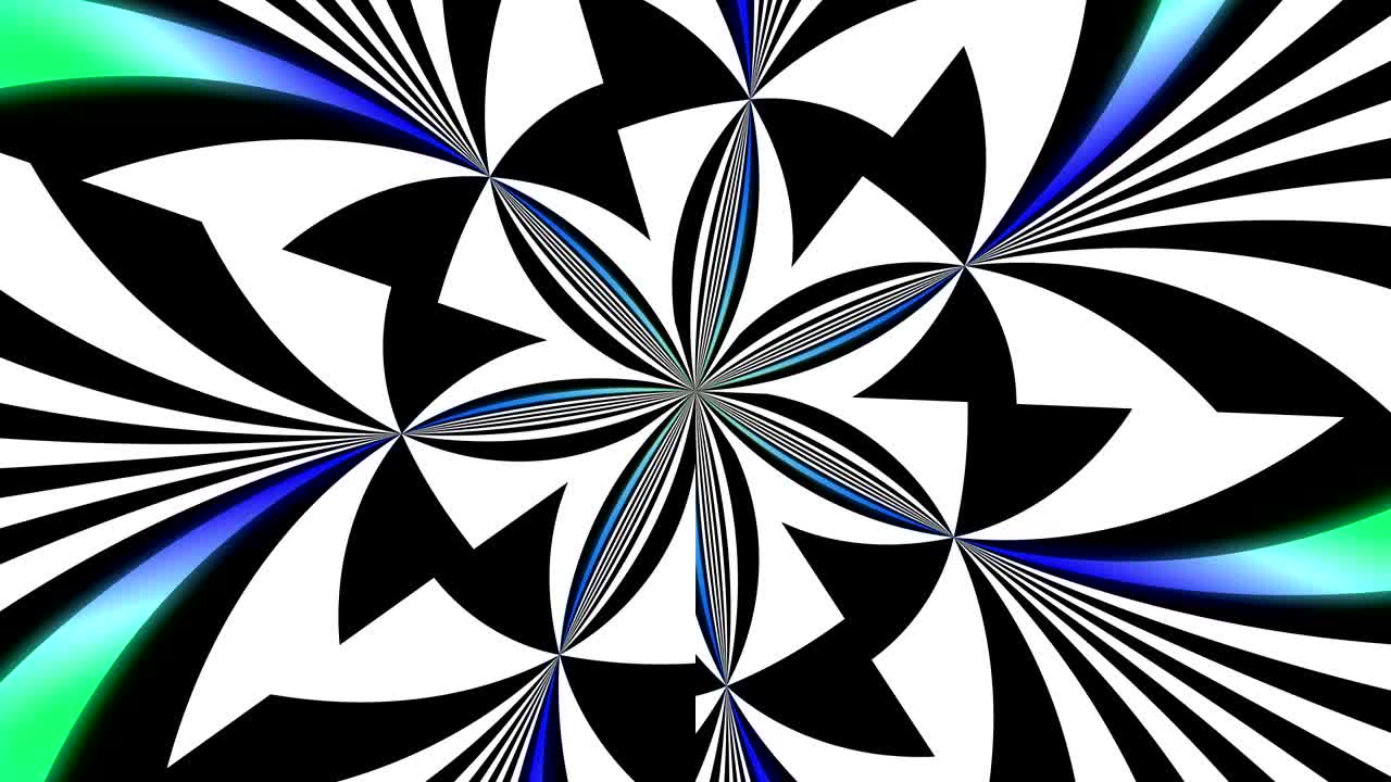 ilusión abstracta - caleidoscopio líneas blancas y negras