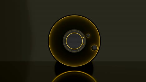 futuristic circular object with glowing ring