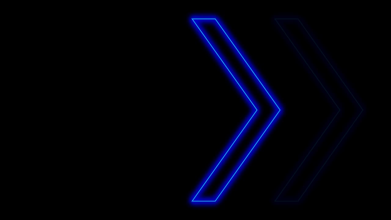 la dirección de la flecha de la luz azul de neón 4k en black blackgroud