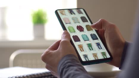 online shopping for clothes using smartphone.