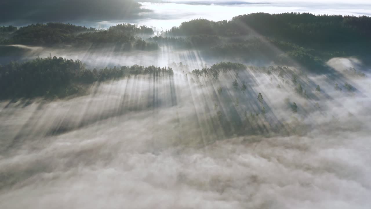 계곡 위의 매혹적인 일출