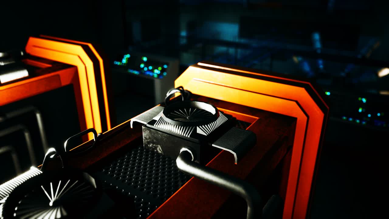 interior industrial limpio de una sala de servidor de datos con servidores