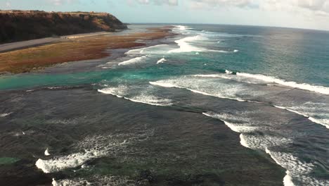 Bali-Indonesia-Pandawa-beach,-colorful-sand-and-rocks