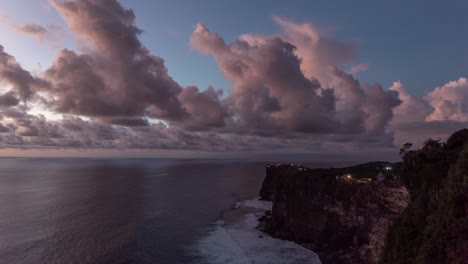 sunset over uluwatu cliff