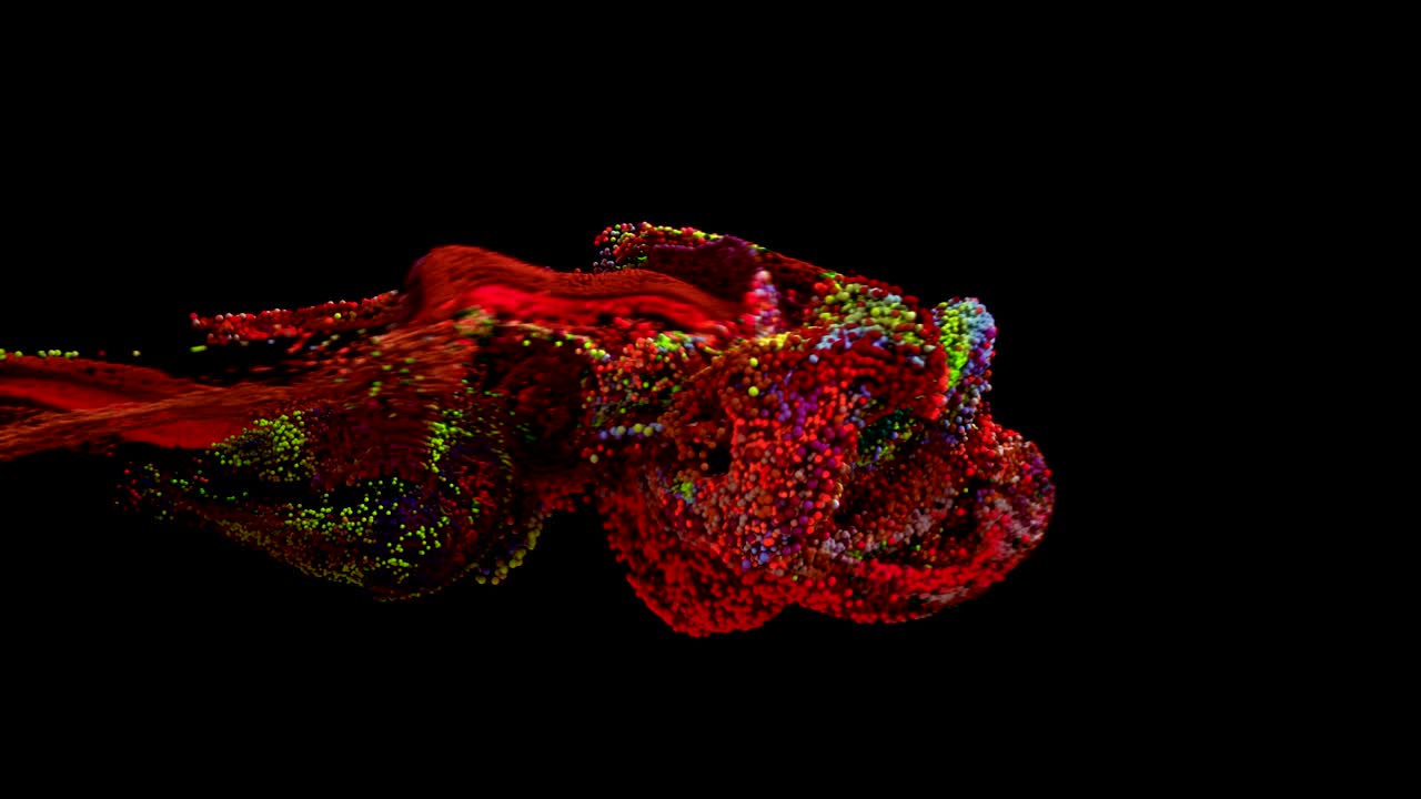 Fluid simulation with alpha matte.