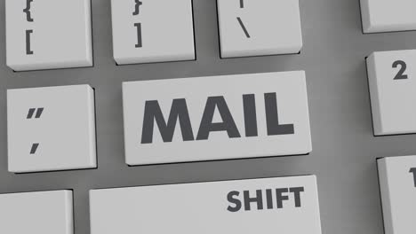 pulsación del botón de correo en el teclado