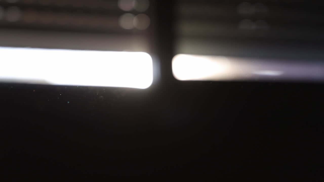 Sunbeam coming through window. Gimbal, shallow focus