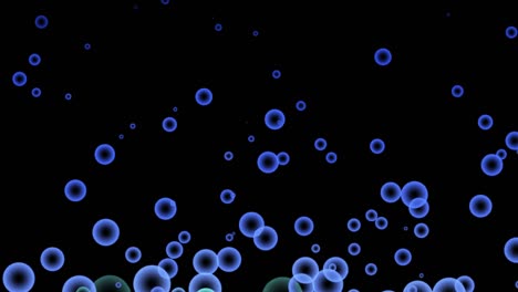 rising blue bubbles (black background) carbonated soda underwater